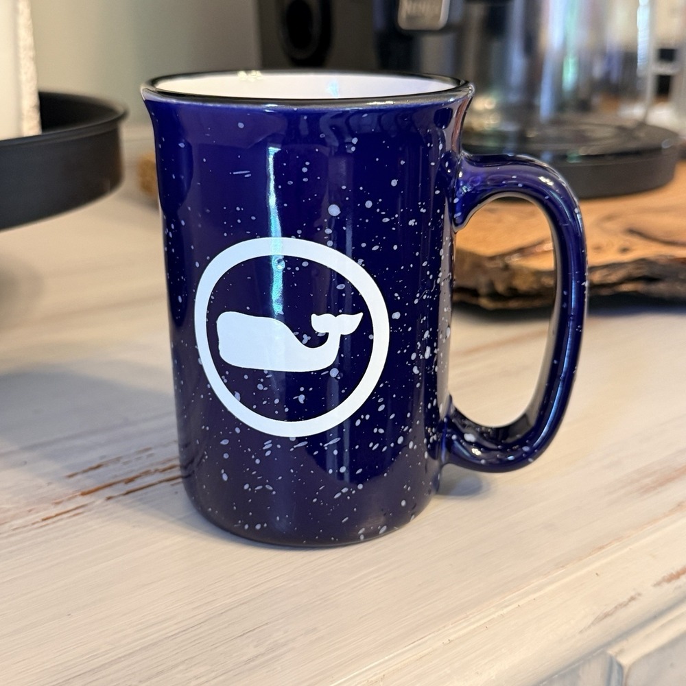Vineyard Vines Campfire Mug Ceramic Coffee Cup 14 oz‎ Blue And White